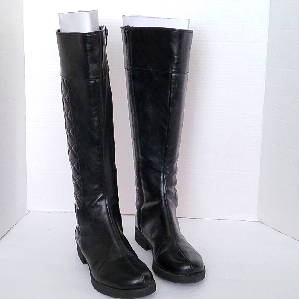 Life Sdride Women's black Faux leather wide Calf boots Size; 5M - Picture 3 of 10
